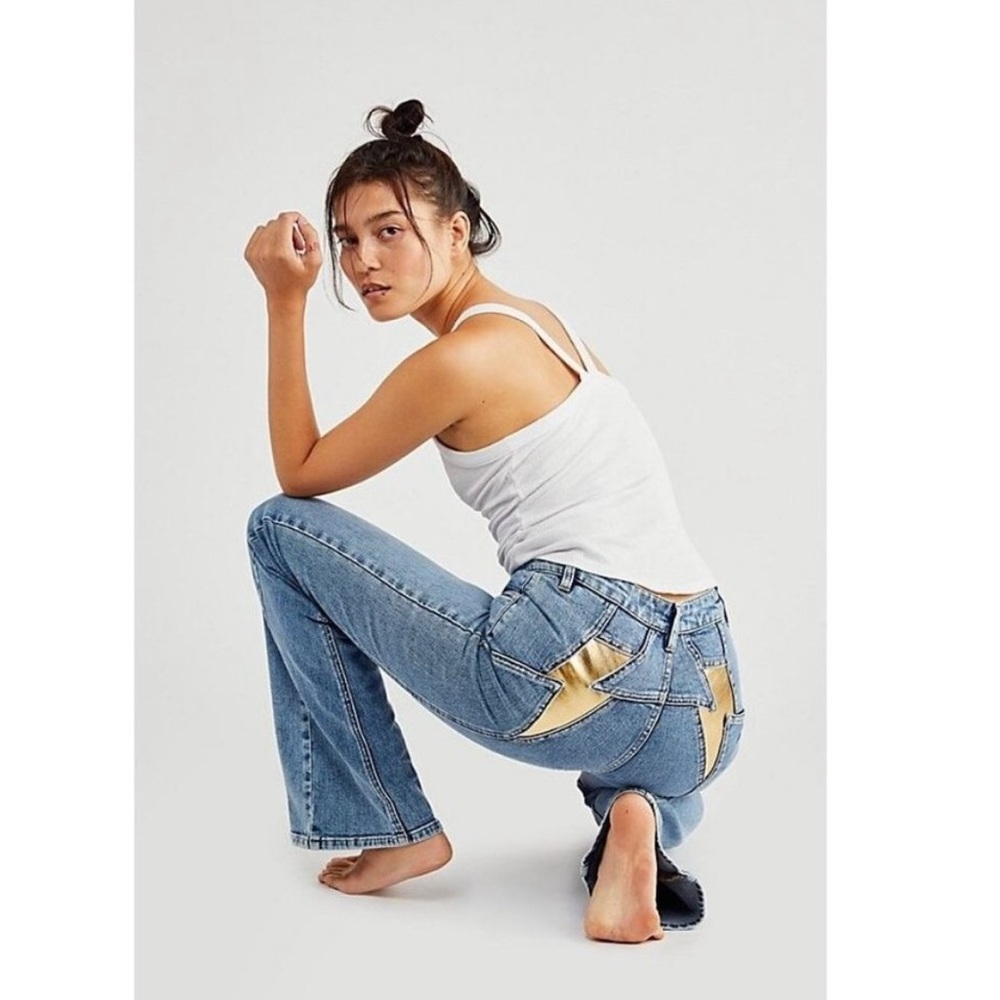 FREE PEOPLE Thunderbird Lightning flare jeans size 29